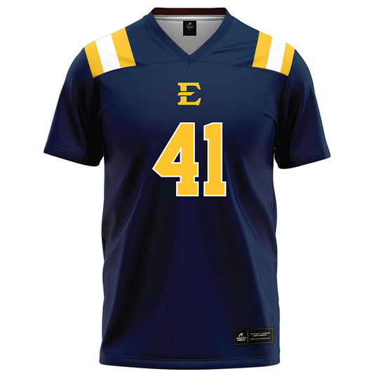 East Tennessee State - NCAA Football : Nathan Holbrook - Navy Football Jersey-0