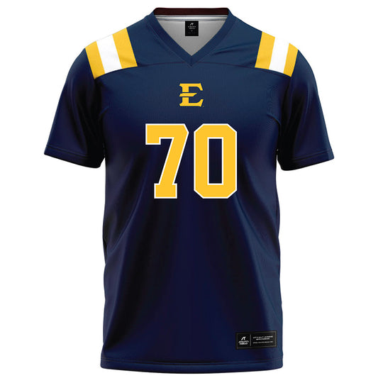 East Tennessee State - NCAA Football : Tyson Moorer - Navy Football Jersey