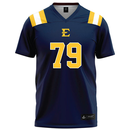 East Tennessee State - NCAA Football : Mitchell Dunlap - Navy Football Jersey-0