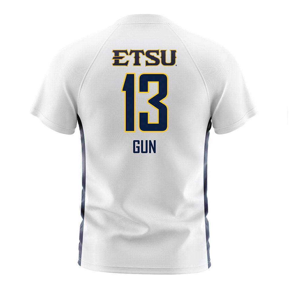 East Tennessee State - NCAA Men's Soccer : Jason Gun - White Soccer Jersey-1