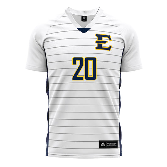 East Tennessee State - NCAA Men's Soccer : Rodrigue Moussa - White Soccer Jersey