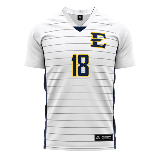 East Tennessee State - NCAA Men's Soccer : Anton Ottesen - White Soccer Jersey-0