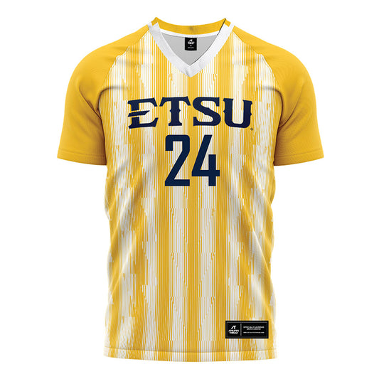 East Tennessee State - NCAA Women's Soccer : Kassie Estep - Gold and White Soccer Jersey-0