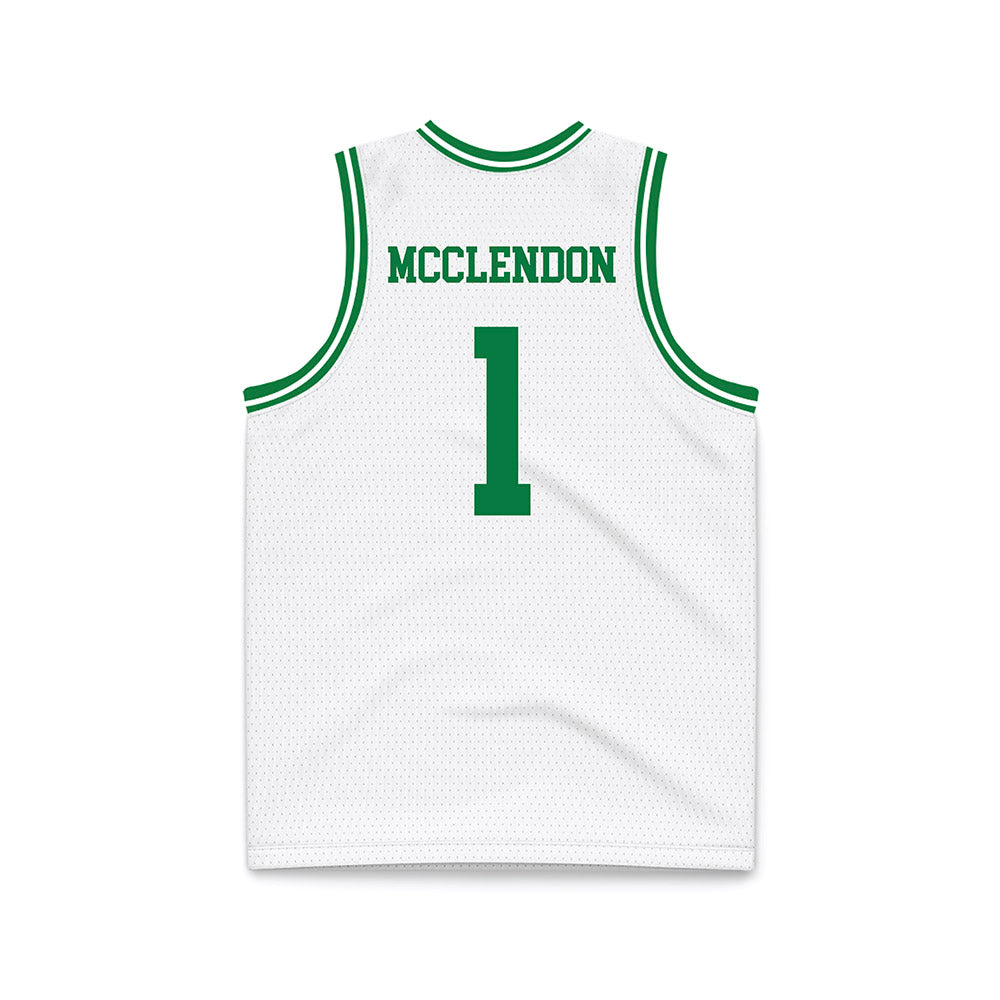 North Texas - NCAA Men's Basketball : William Mcclendon - White Basketball Jersey-1