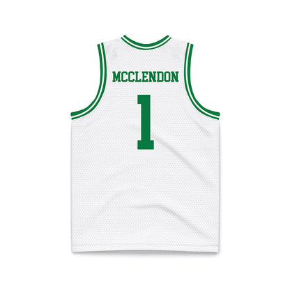 North Texas - NCAA Men's Basketball : William Mcclendon - White Basketball Jersey-1