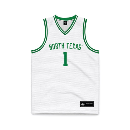North Texas - NCAA Men's Basketball : William Mcclendon - White Basketball Jersey-0