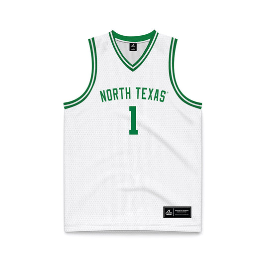 North Texas - NCAA Men's Basketball : William Mcclendon - White Basketball Jersey-0