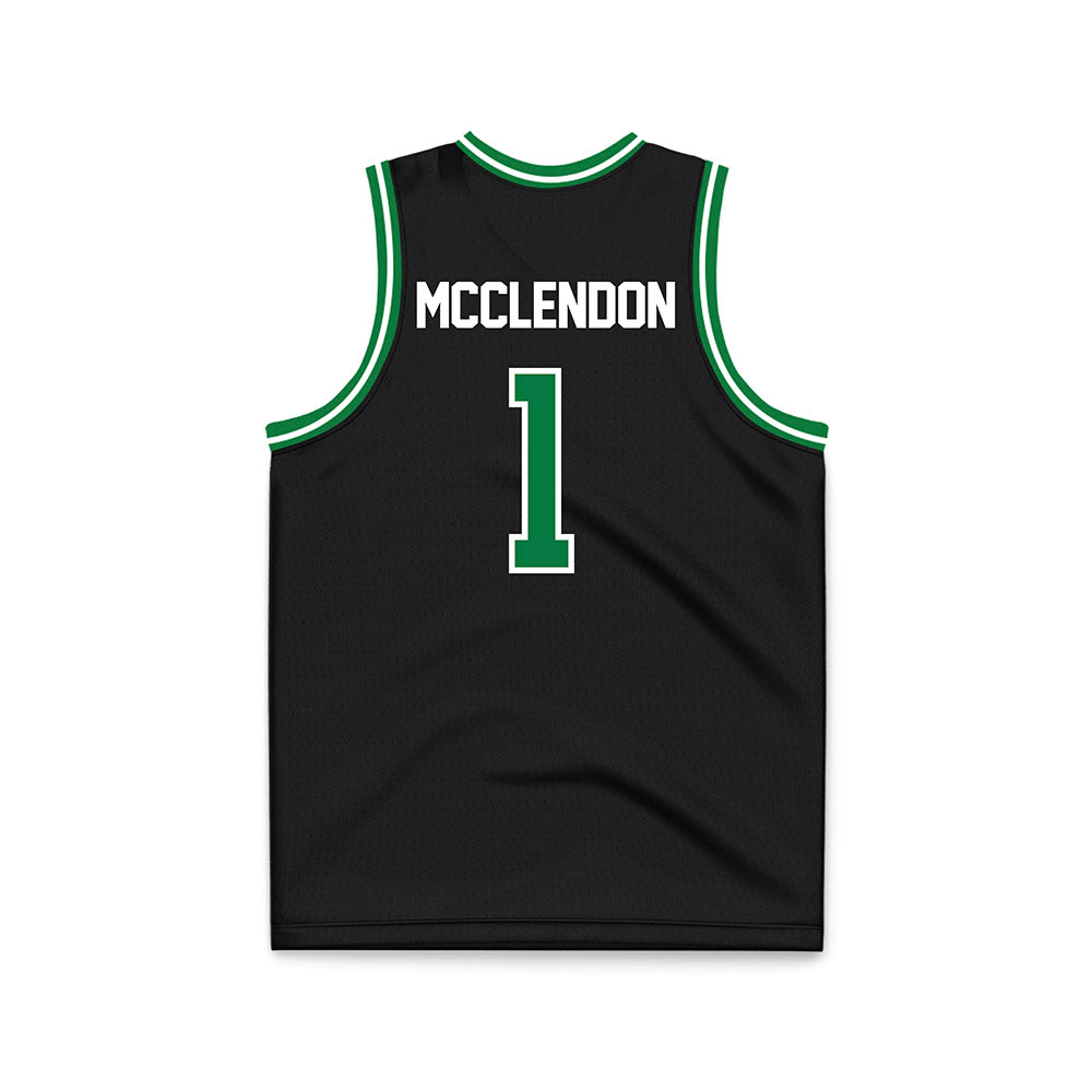 North Texas - NCAA Men's Basketball : William Mcclendon - Black Basketball Jersey-1