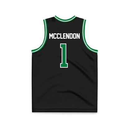 North Texas - NCAA Men's Basketball : William Mcclendon - Black Basketball Jersey-1
