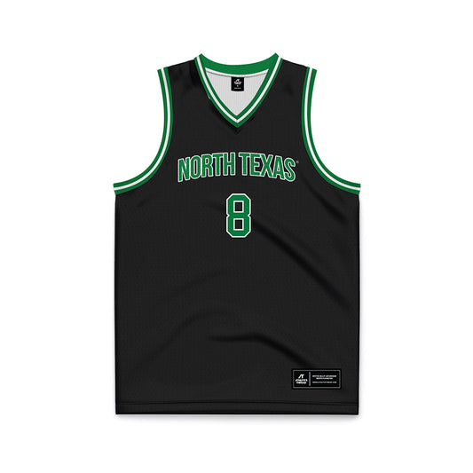 North Texas - NCAA Men's Basketball : Josiah Shackleford - Black Basketball Jersey-0