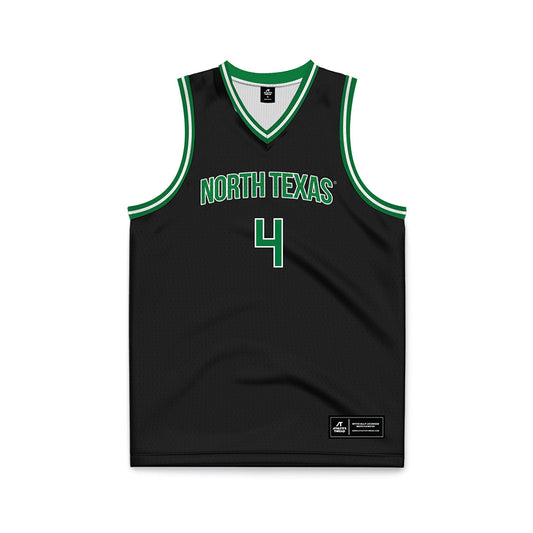 North Texas - NCAA Men's Basketball : JeShawn Stevenson - Black Basketball Jersey-0