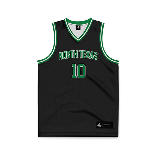North Texas - NCAA Men's Basketball : Cole Franklin - Black Basketball Jersey-0