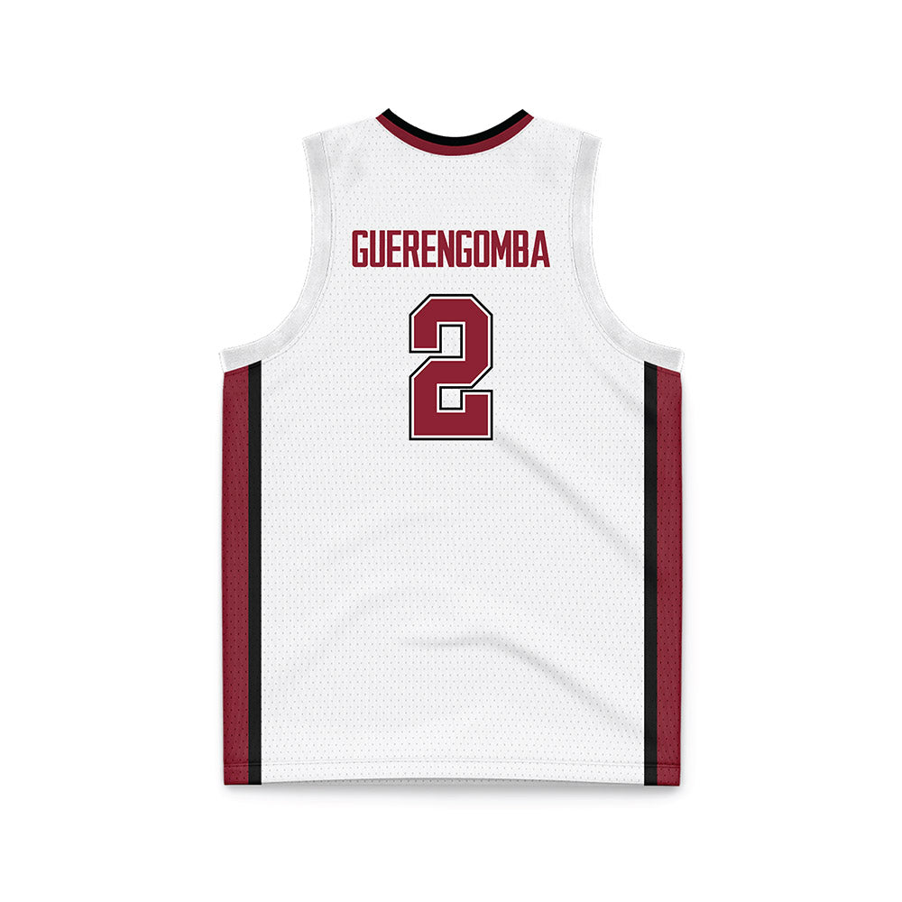 UMass - NCAA Men's Basketball : Nathan Guerengomba - White Basketball Jersey