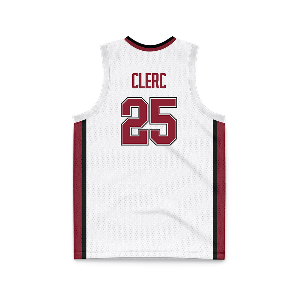 UMass - NCAA Men's Basketball : Dimitri Clerc - White Basketball Jersey-1