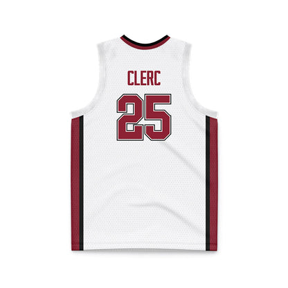 UMass - NCAA Men's Basketball : Dimitri Clerc - White Basketball Jersey-1