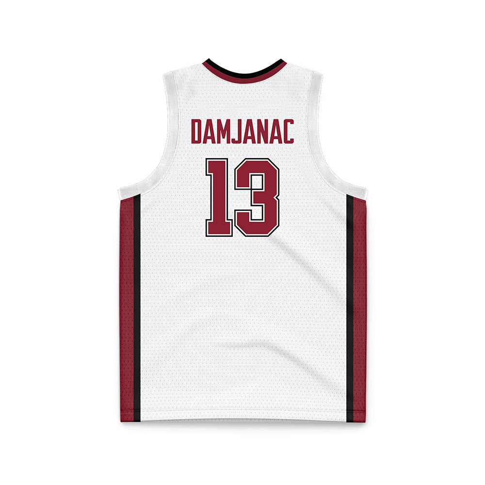 UMass - NCAA Men's Basketball : Luka Damjanac - White Basketball Jersey