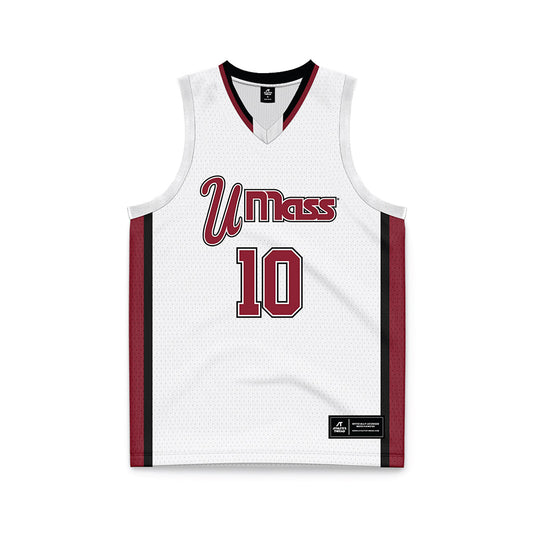 UMass - NCAA Men's Basketball : Donovan Brown - White Basketball Jersey-0