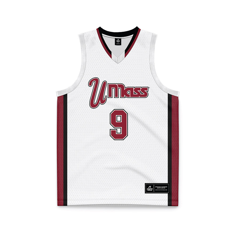 UMass - NCAA Men's Basketball : Josh Engel - White Basketball Jersey