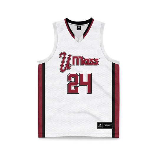 UMass - NCAA Men's Basketball : Marcus Banks Jr - White Basketball Jersey-0