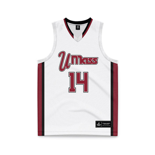 UMass - NCAA Men's Basketball : Amadou Doumbia - White Basketball Jersey-0