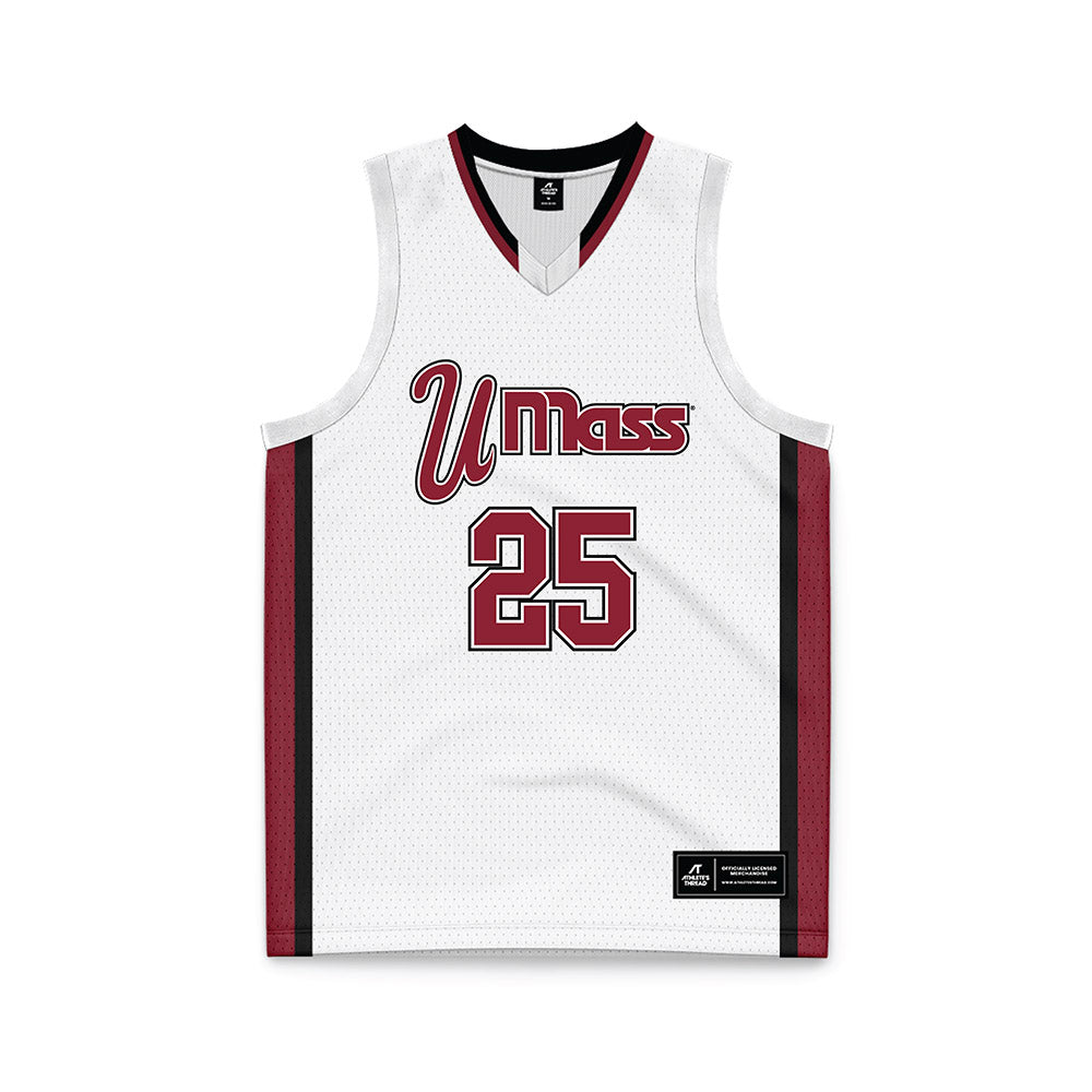 UMass - NCAA Men's Basketball : Dimitri Clerc - White Basketball Jersey-0