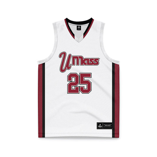 UMass - NCAA Men's Basketball : Dimitri Clerc - White Basketball Jersey-0