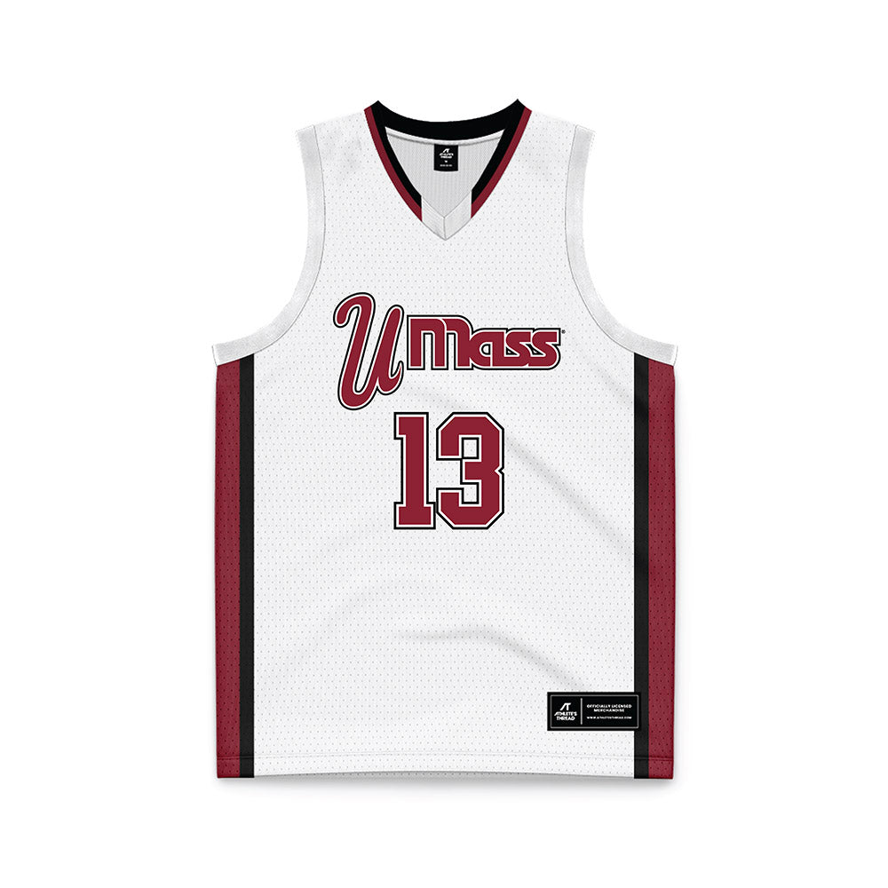 UMass - NCAA Men's Basketball : Luka Damjanac - White Basketball Jersey