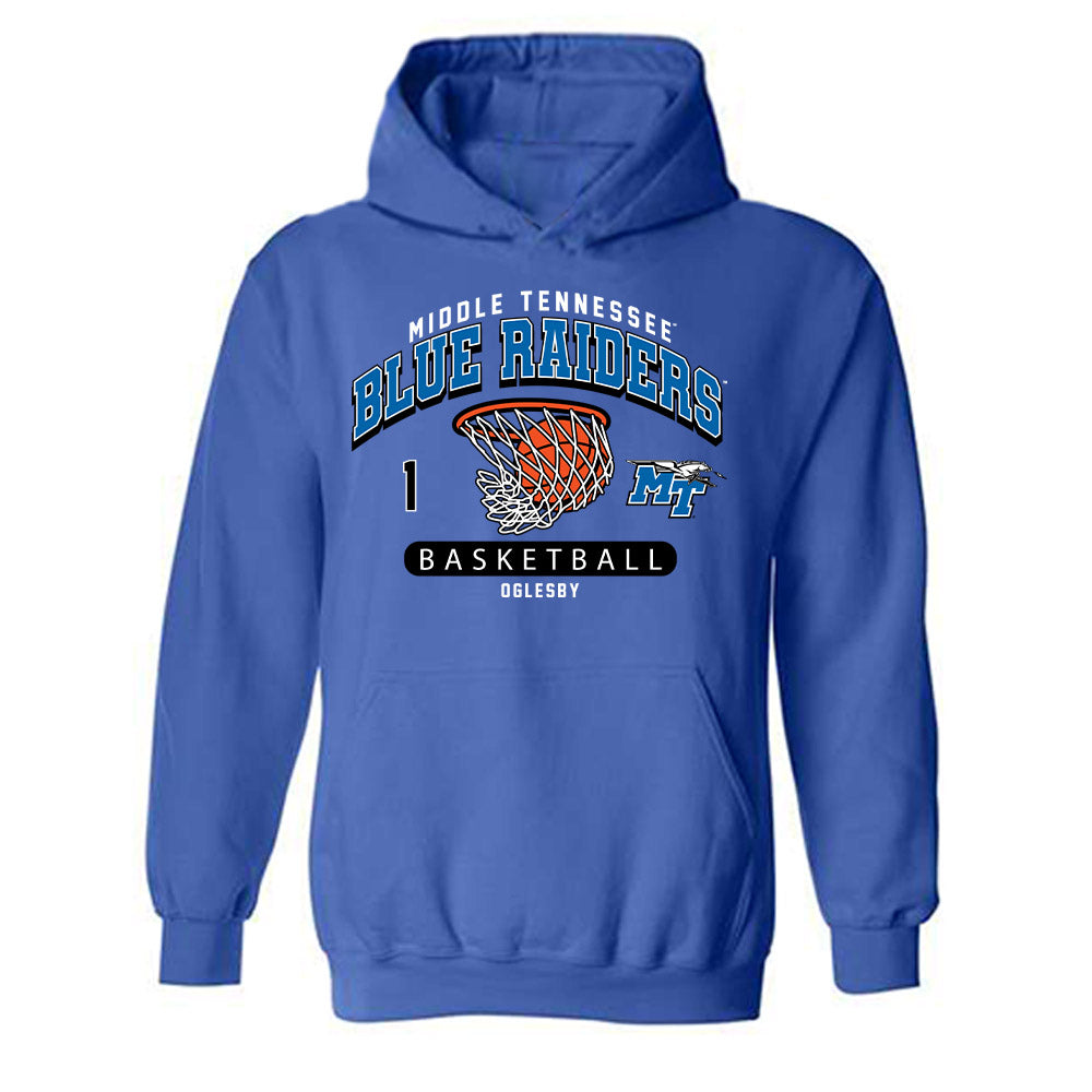 MTSU - NCAA Men's Basketball : Alec Oglesby - Fashion Shersey Hooded Sweatshirt-0