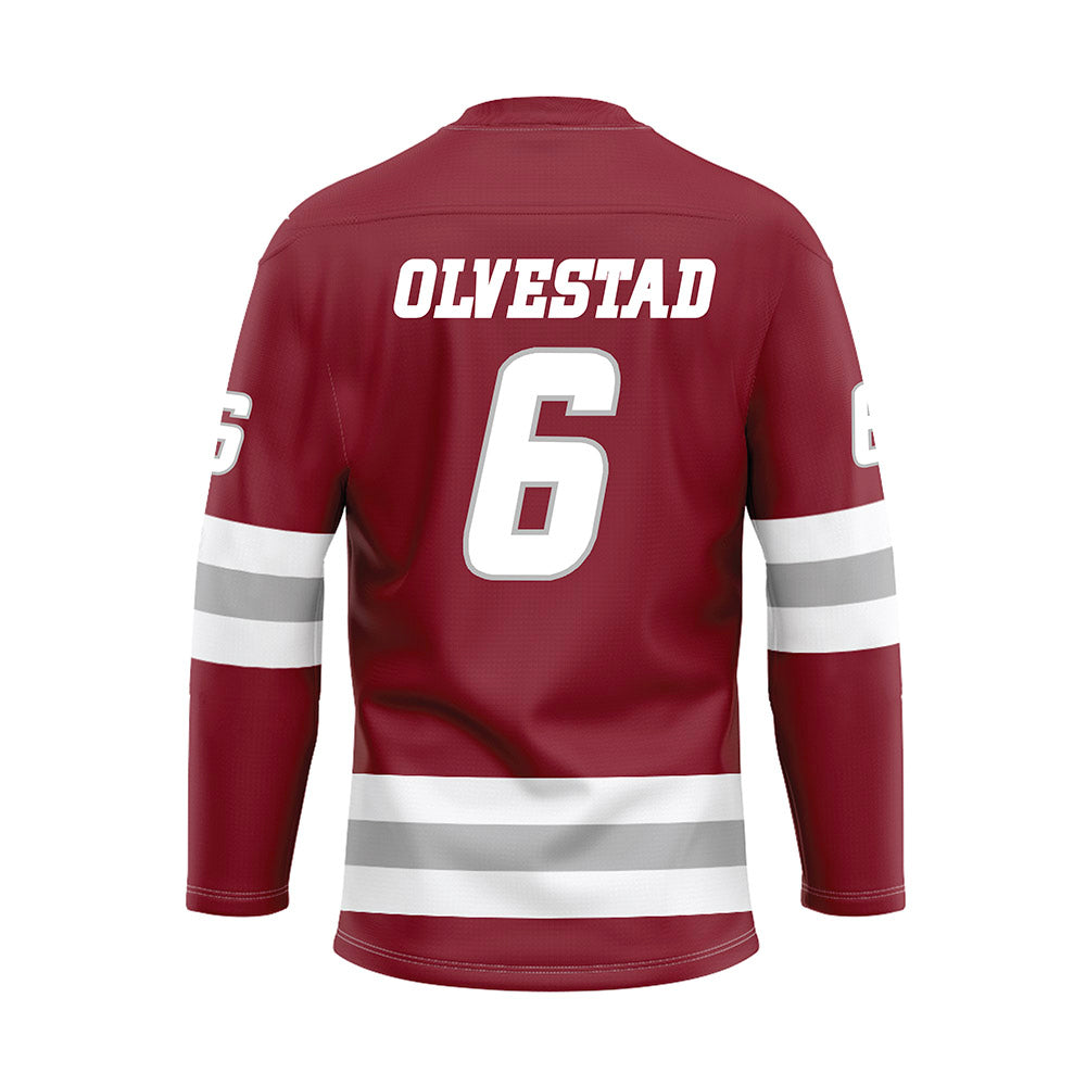 UMass - NCAA Men's Ice Hockey : Lucas Olvestad - Maroon Hockey Jersey