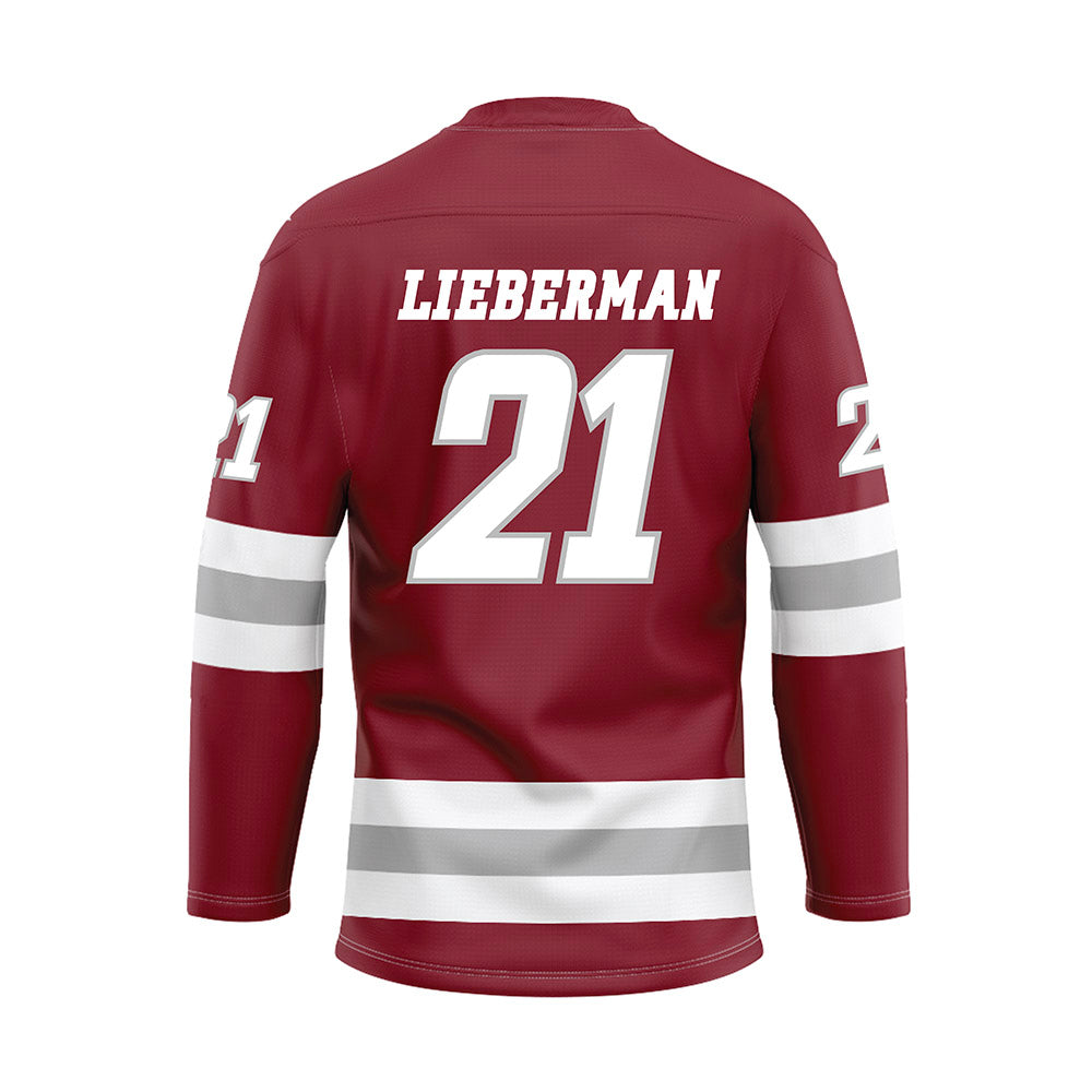 UMass - NCAA Men's Ice Hockey : Charlie Lieberman - Maroon Hockey Jersey