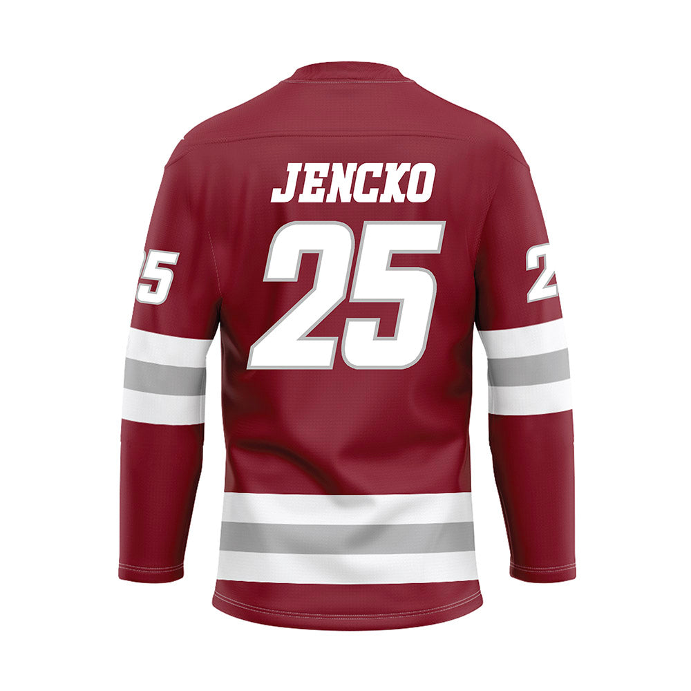 UMass - NCAA Men's Ice Hockey : Daniel Jencko - Maroon Hockey Jersey-1