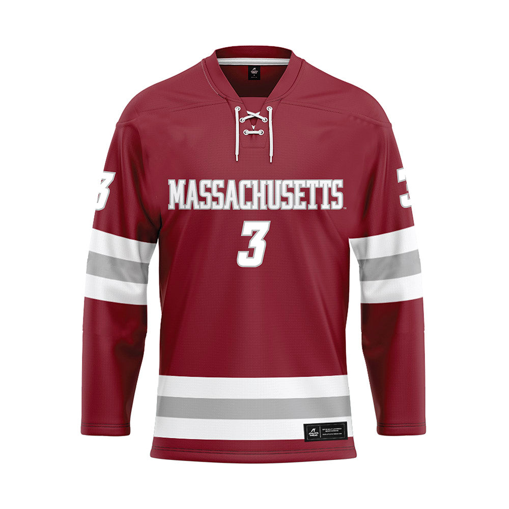 UMass - NCAA Men's Ice Hockey : Kazimier Sobieski - Maroon Hockey Jersey-0