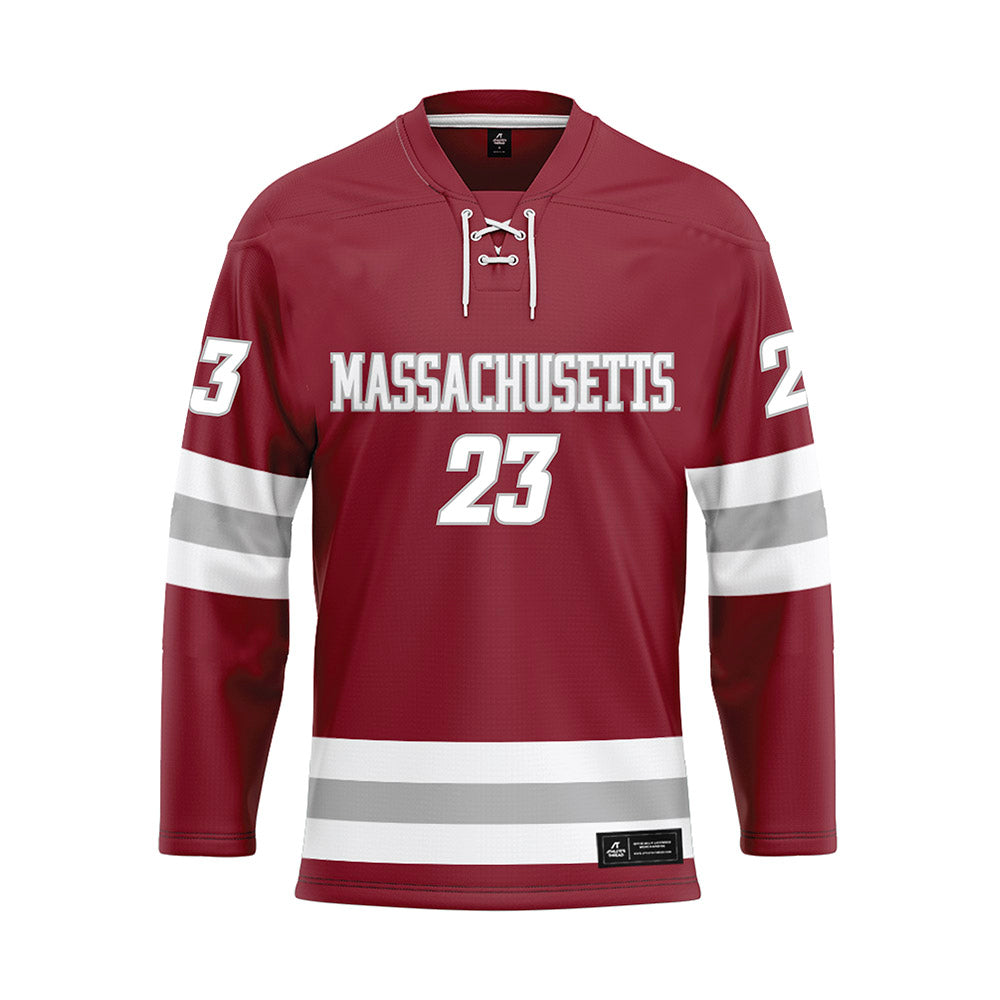 UMass - NCAA Men's Ice Hockey : Francesco Dell'Elce - Maroon Hockey Jersey