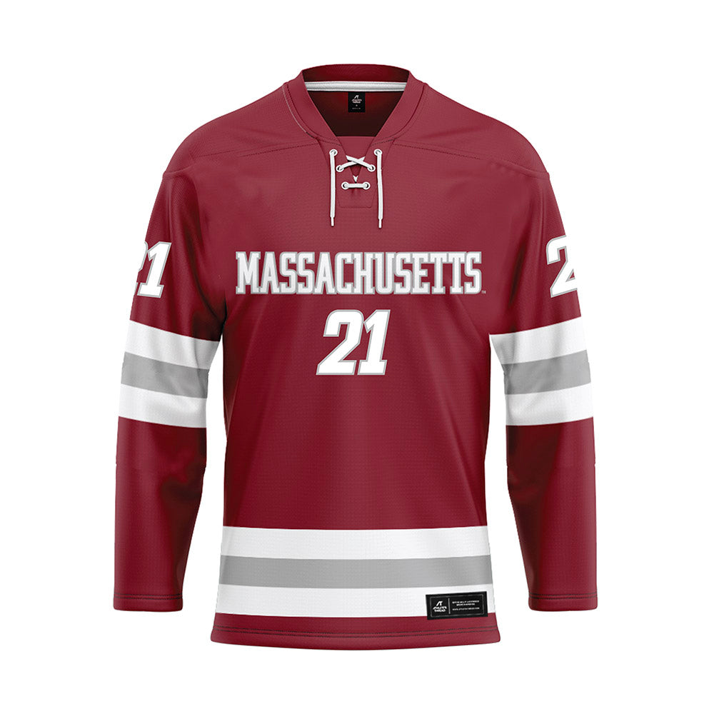 UMass - NCAA Men's Ice Hockey : Charlie Lieberman - Maroon Hockey Jersey