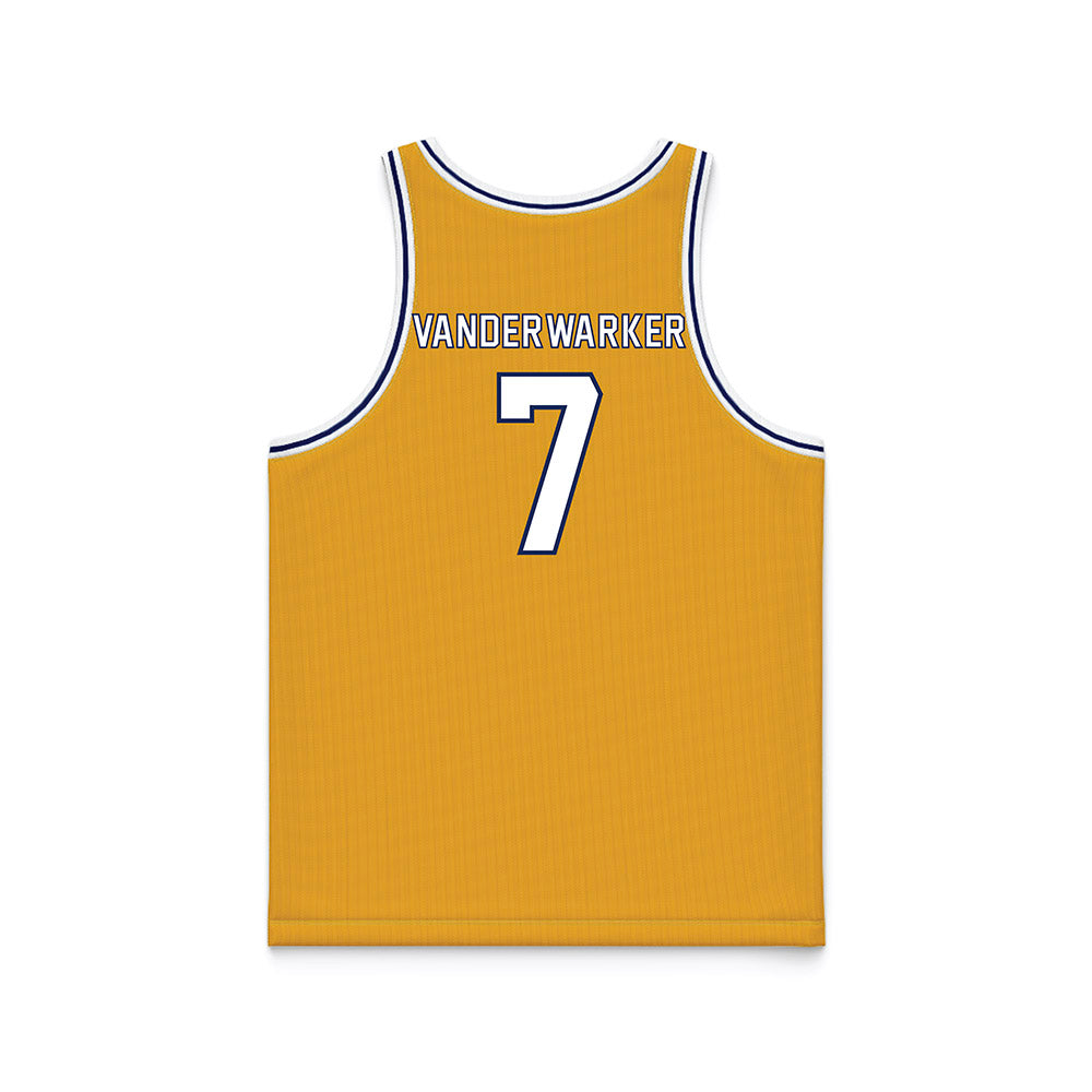 Kent State - NCAA Men's Basketball : Landon Vanderwarker - Gold Basketball Jersey-1