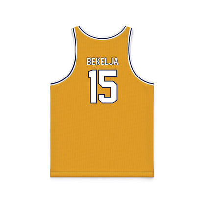 Kent State - NCAA Men's Basketball : Mike Bekelja - Gold Basketball Jersey