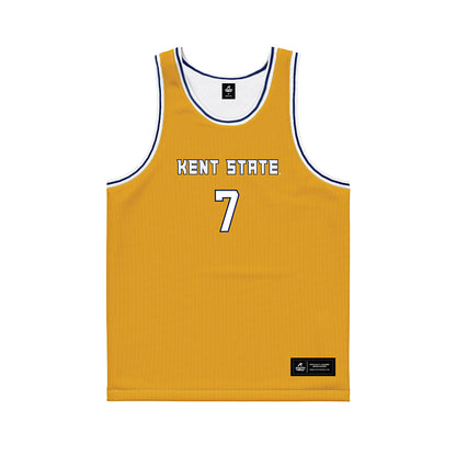 Kent State - NCAA Men's Basketball : Landon Vanderwarker - Gold Basketball Jersey-0