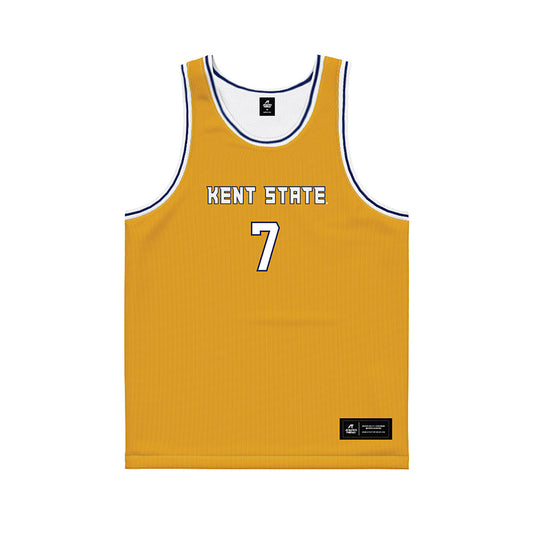 Kent State - NCAA Men's Basketball : Landon Vanderwarker - Gold Basketball Jersey-0