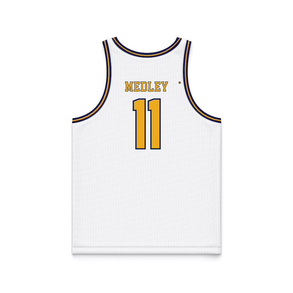 Kent State - NCAA Men's Basketball : Cian Medley - White Basketball Jersey