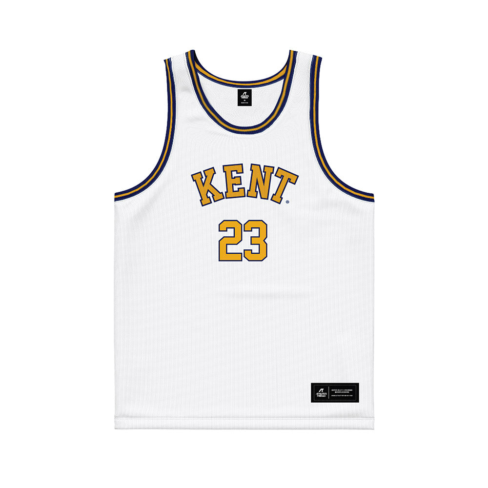 Kent State - NCAA Men's Basketball : Delrecco Gillespie - White Basketball Jersey-0