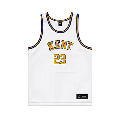 Kent State - NCAA Men's Basketball : Delrecco Gillespie - White Basketball Jersey-0