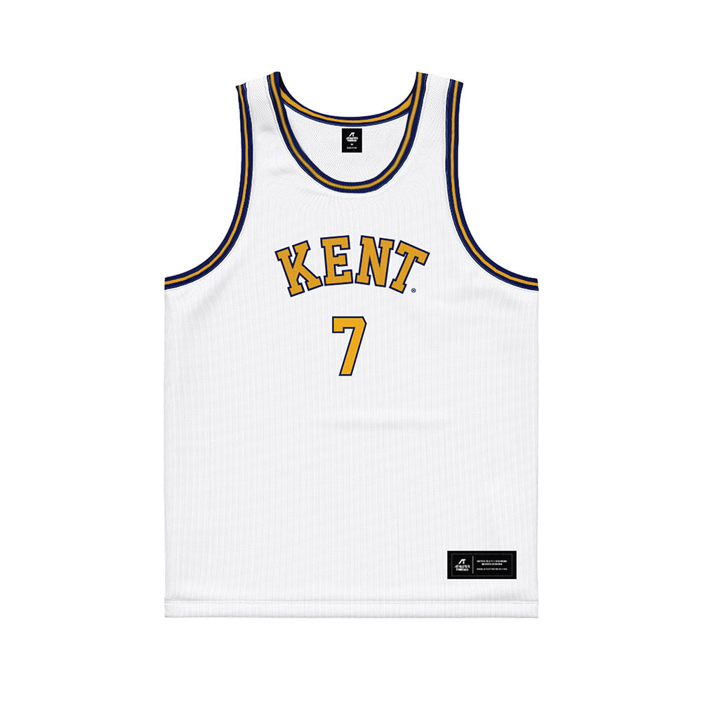 Kent State - NCAA Men's Basketball : Landon Vanderwarker - White Basketball Jersey-0