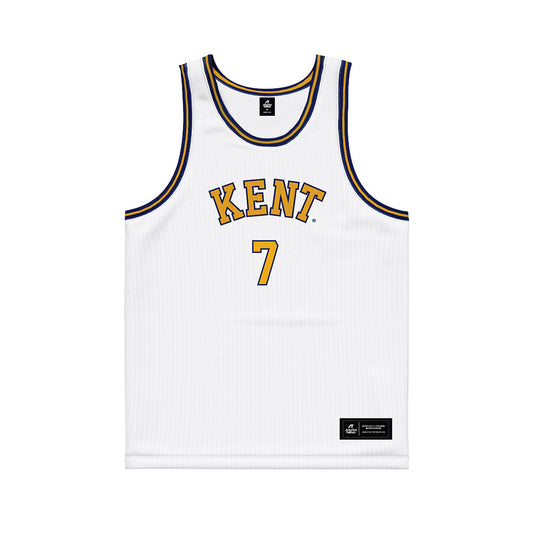 Kent State - NCAA Men's Basketball : Landon Vanderwarker - White Basketball Jersey-0