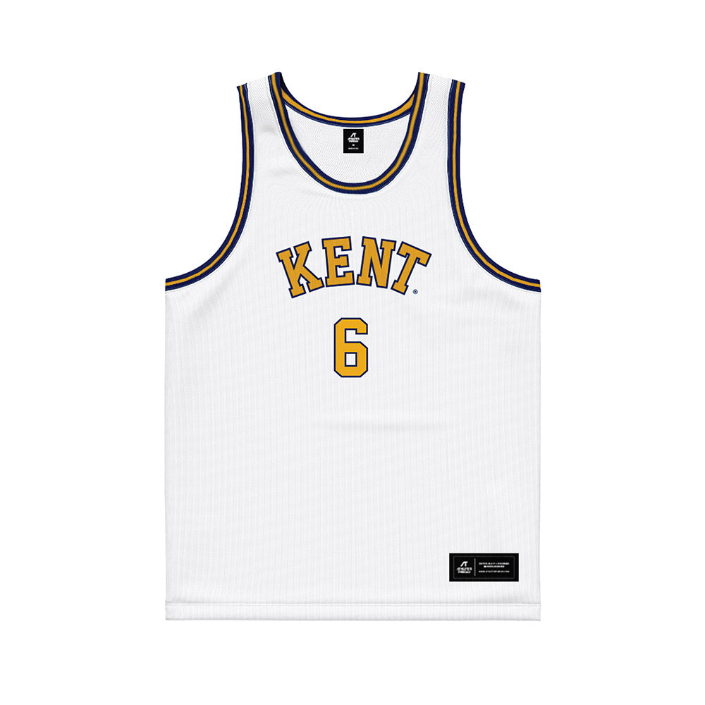 Kent State - NCAA Men's Basketball : Quinn Woidke - White Basketball Jersey-0
