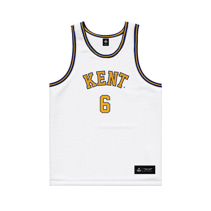 Kent State - NCAA Men's Basketball : Quinn Woidke - White Basketball Jersey-0