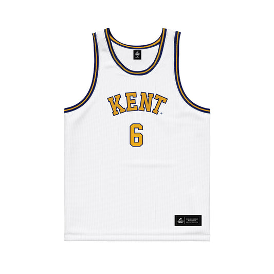 Kent State - NCAA Men's Basketball : Quinn Woidke - White Basketball Jersey-0