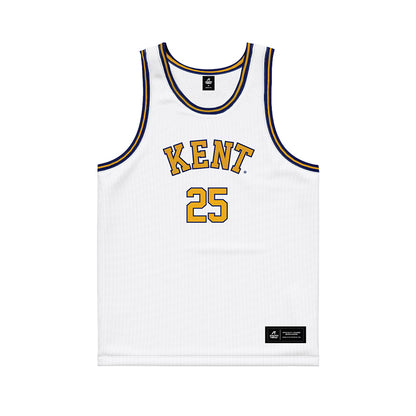 Kent State - NCAA Men's Basketball : Jahari Williamson - White Basketball Jersey-0