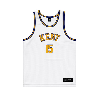 Kent State - NCAA Men's Basketball : Mike Bekelja - White Basketball Jersey