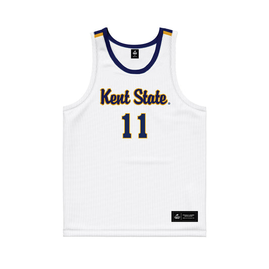 Kent State - NCAA Women's Basketball : Anna Campanelli - White Basketball Jersey-0