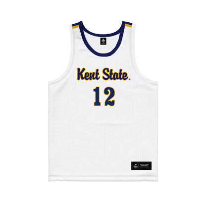 Kent State - NCAA Women's Basketball : Dionna Gray - White Basketball Jersey-0